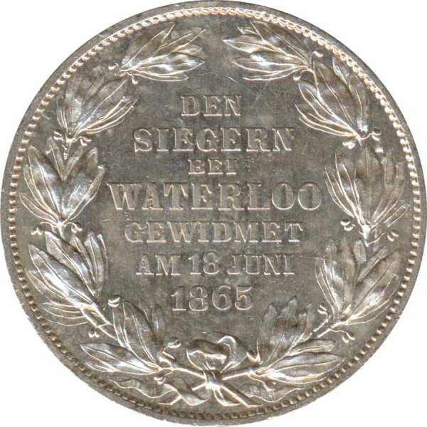 Hannover 1 Taler 1865 50 Jahre Schlacht von Waterloo Silber*