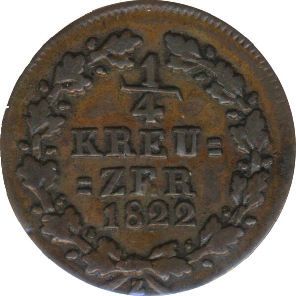 Nassau 1/4 Kreuzer 1822 Z Wilhelm I*