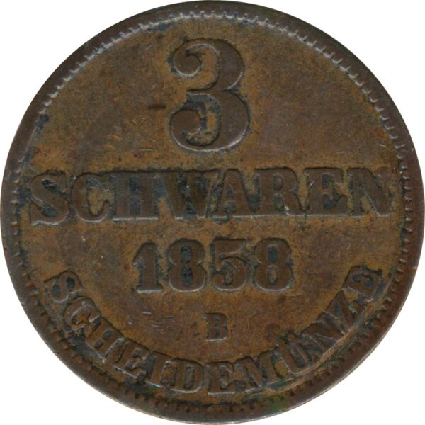Oldenburg 3 Schwaren 1858 B Nikolaus Friedrich Peter*