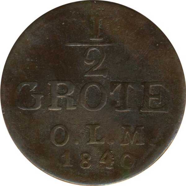 Oldenburg 1/2 Grote 1840 Paul Friedrich August*