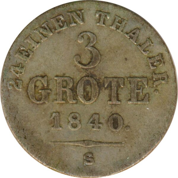 Oldenburg 3 Grote 1840 S Paul Friedrich August Silber*