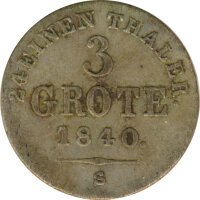 Oldenburg 3 Grote 1840 S Paul Friedrich August Silber*