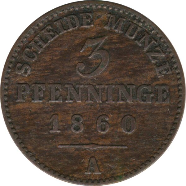 Preussen 3 Pfennig 1860 A Friedrich Wilhelm IV*