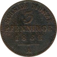 Preussen 3 Pfennig 1862 A Wilhelm I*