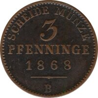 Preussen 3 Pfennig 1868 B Wilhelm I*
