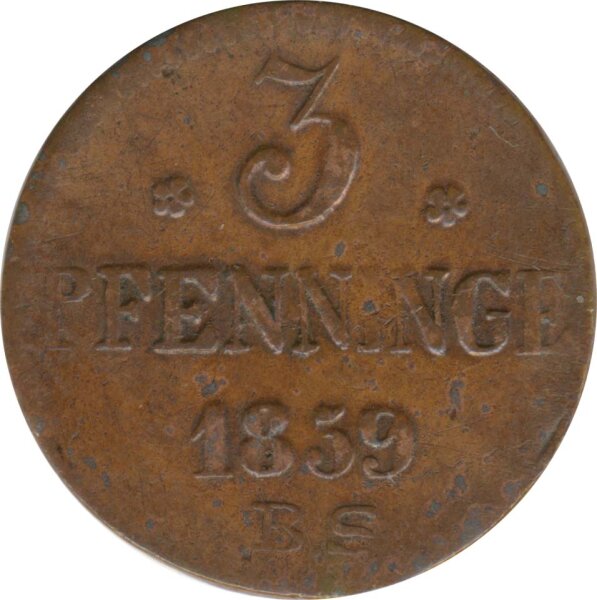 Rostock 3 Pfennig 1839 BS Stadtwappen*