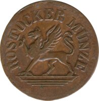 Rostock 3 Pfennig 1839 BS Stadtwappen*