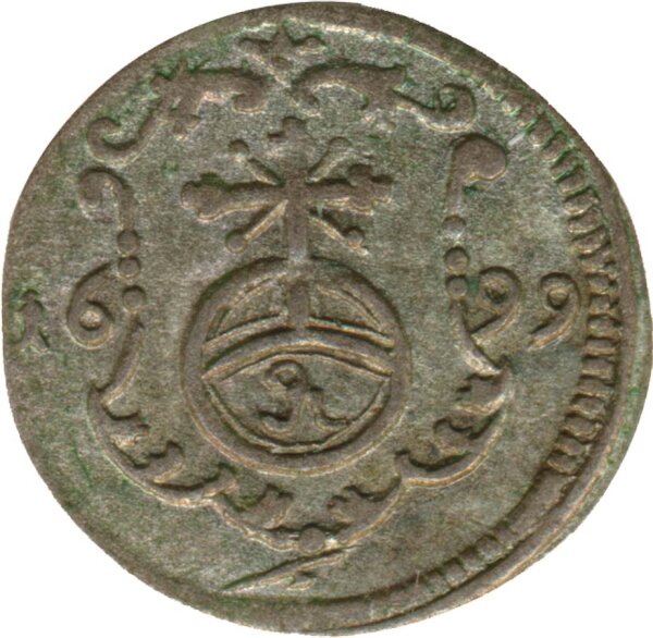Sachsen 1 Pfennig 1699 ILH Friedrich August I Silber*