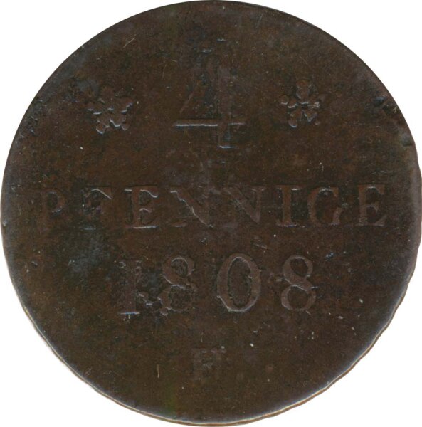 Sachsen 4 Pfennig 1808 H Friedrich August I*