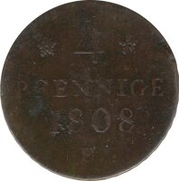 Sachsen 4 Pfennig 1808 H Friedrich August I*