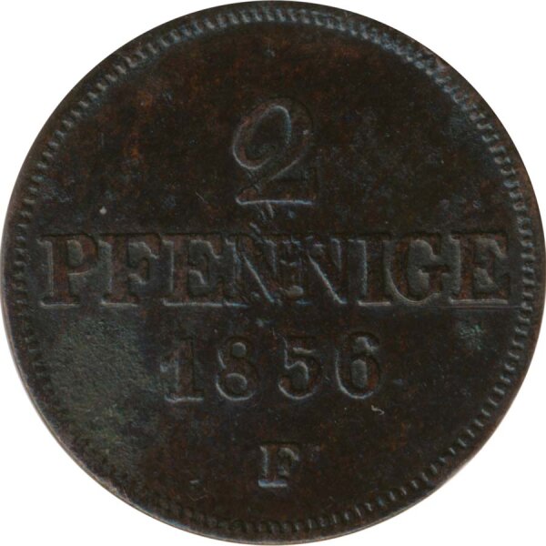 Sachsen 2 Pfennig 1856 F Johann*
