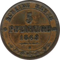 Sachsen 5 Pfennig 1863 B Johann*