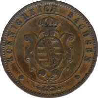 Sachsen 5 Pfennig 1863 B Johann*