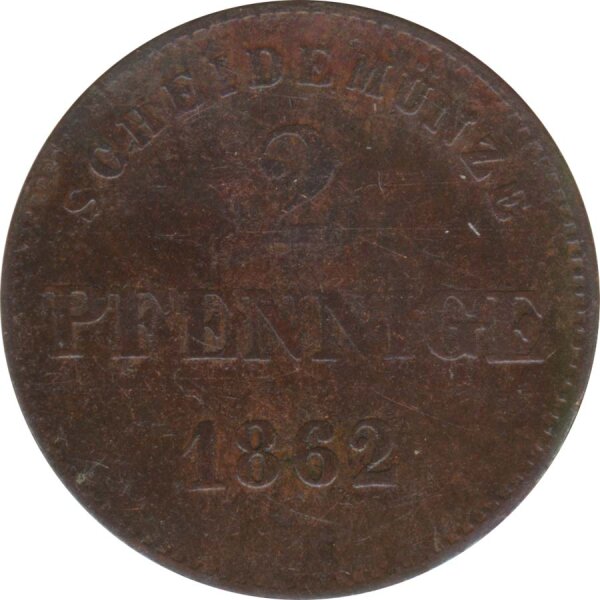 Sachsen-Meiningen 2 Pfennig 1862 Georg II*