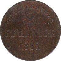 Sachsen-Meiningen 2 Pfennig 1862 Georg II*