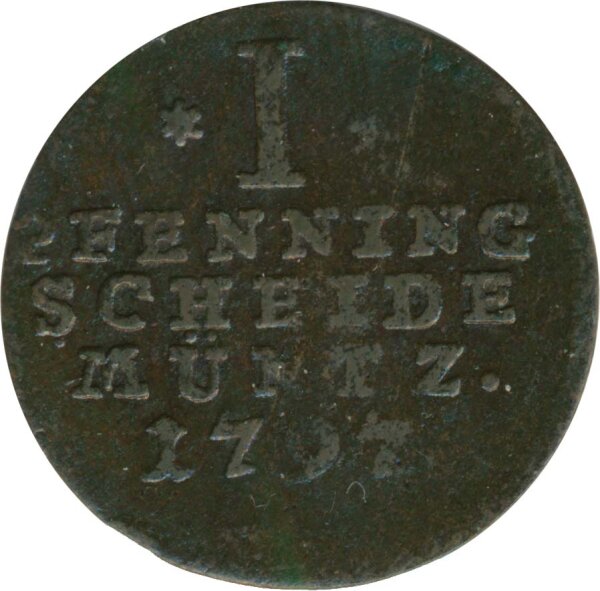 Waldeck-Pyrmont 1 Pfennig 1797 PS Friedrich Karl August*