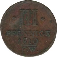 Waldeck-Pyrmont 3 Pfennig 1819 FW Georg Heinrich*