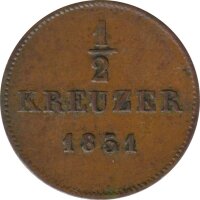 Württemberg 1/2 Kreuzer 1851 Wilhelm I*