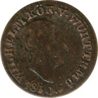 Württemberg 1 Kreuzer 1830 Wilhelm I Silber*