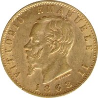 Italien 1868 TBN 20 Lire Vittorio Emanuele II. Gold