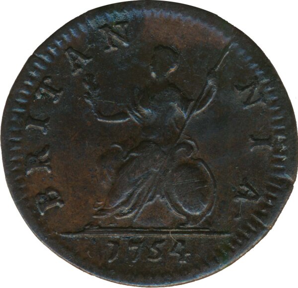Großbritannien Farthing 1754 George II*