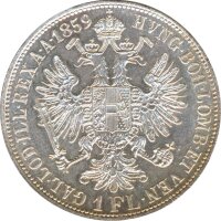 Österreich 1 Florin 1859 B Franz-Joseph Silber*
