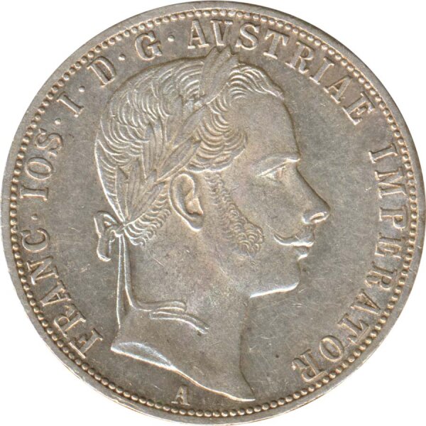 Österreich 1 Florin 1860 A Franz-Joseph - REX ohne Punkt - Silber*