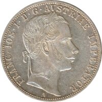 Österreich 1 Florin 1860 A Franz-Joseph - REX ohne Punkt - Silber*