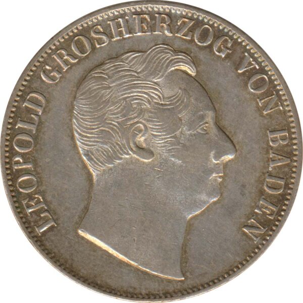 Baden 1 Gulden 1851 Leopold Silber*
