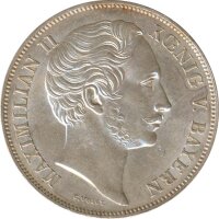 Bayern 1 Gulden 1856 Maximilian II. Silber*