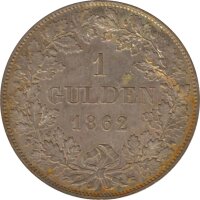 Bayern 1 Gulden 1862 Maximilian II. Silber*