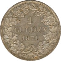 Bayern 1 Gulden 1871 Ludwig II. Silber*