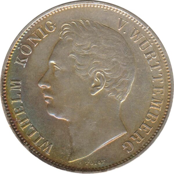 Württemberg 1 Gulden 1856 Wilhelm I Silber*