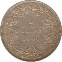 Württemberg 1 Gulden 1856 Wilhelm I Silber*