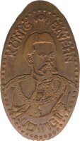 Elongated Coin Quetschmünze Ludwig II König von...