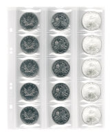 Lindner Münzenblätter MU15 - 5er Pack - schwarz
