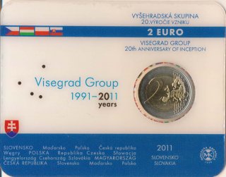 Slowakei 2 Euro - 2011 - Visegrad Abkommen Coincard*
