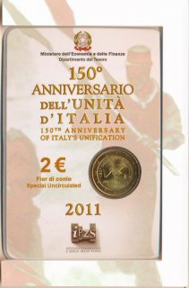 Italien 2 Euro 2011 - Vereinigung Italien im Folder*