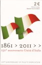 Italien 2 Euro 2011 - Vereinigung Italien im Folder*