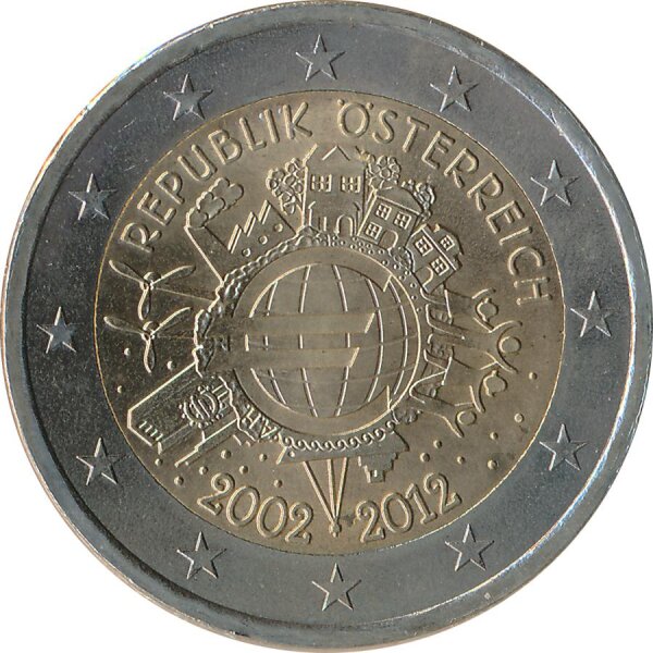 &Ouml;sterreich 2 Euro 2012 - Einf&uuml;hrung Euro-Bargeld*