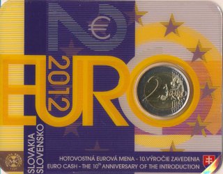 Slowakei 2 Euro - 2012 - Einf�hrung Euro-Bargeld in Coincard*