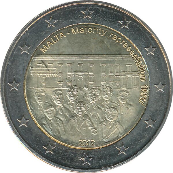 Malta 2 Euro 2012 - Mehrheitswahlrecht 1887 ohne Mzz*