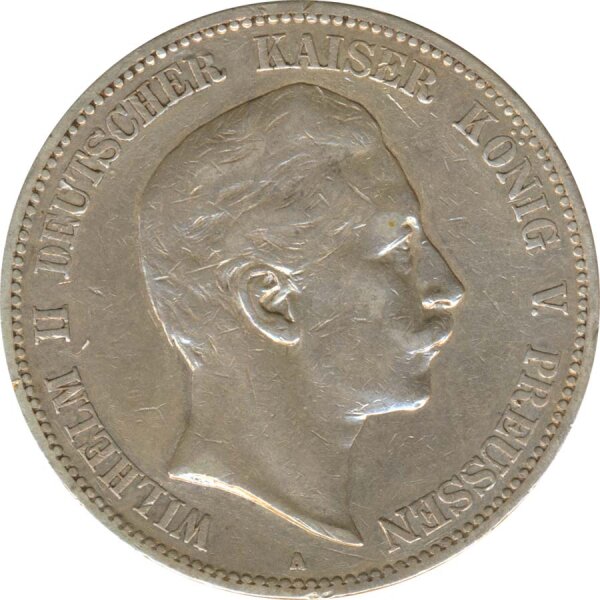 Preussen 5 Mark 1903 A Wilhelm II Silber*