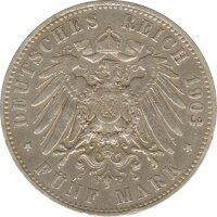 Preussen 5 Mark 1903 A Wilhelm II Silber*