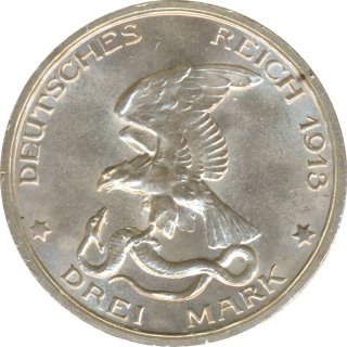 Preussen 3 Mark 1913 100 Jahre Sieg ber Napoleon Silber*