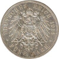 Preussen 5 Mark 1914 A Wilhelm II in Uniform Silber*