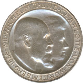 Wrttemberg 3 Mark 1911 Silberne Hochzeit Silber*