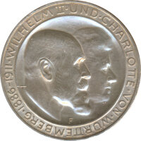 W&uuml;rttemberg 3 Mark 1911 Silberne Hochzeit Silber*