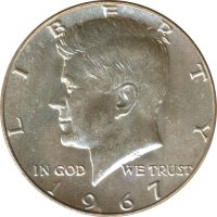 USA Half Dollar 1967 John F. Kennedy Silber*