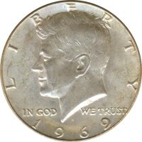USA Half Dollar 1969 D John F. Kennedy Silber*